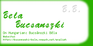 bela bucsanszki business card